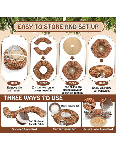 Cueva Donut para Gatos Soulchen Navidad 91x91x25cm Marrón