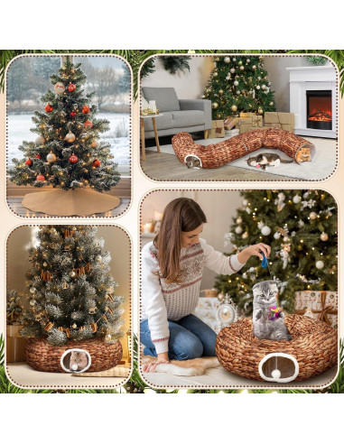 Cueva Donut para Gatos Soulchen Navidad 91x91x25cm Marrón