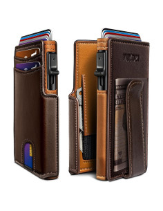 Billetera delgada Miyozi para hombres con bloqueo RFID y clip