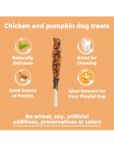 Golosinas Dentales para Perros HEYISME Pollo y Calabaza 400g