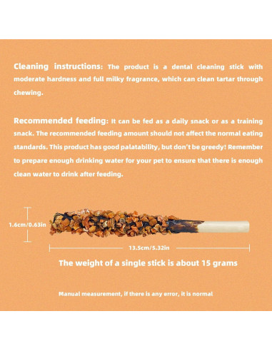 Golosinas Dentales para Perros HEYISME Pollo y Calabaza 400g