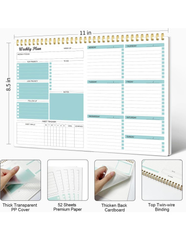 Planificador Semanal Regolden-Book 52 Semanas 21.6x27.9 cm