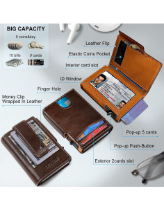 Billetera delgada Miyozi para hombres con bloqueo RFID y clip 2