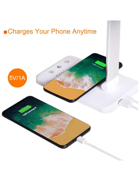 Lámpara de Escritorio LED Himigo con Cargador Inalámbrico