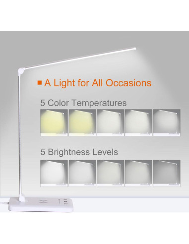 Lámpara de Escritorio LED Himigo con Cargador Inalámbrico