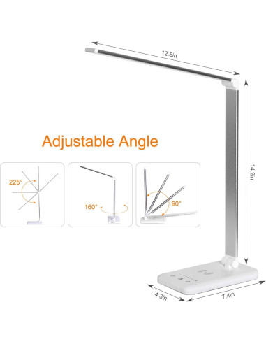 Lámpara de Escritorio LED Himigo con Cargador Inalámbrico