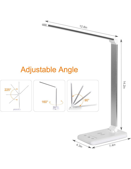 Lámpara de Escritorio LED Himigo con Cargador Inalámbrico