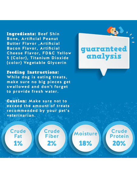 Huesos Rellenos para Perros Jack&Pup 5-6" - Paquete de 3