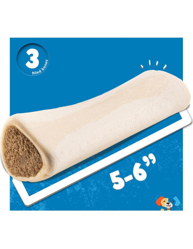 Huesos Rellenos para Perros Jack&Pup 5-6" - Paquete de 3