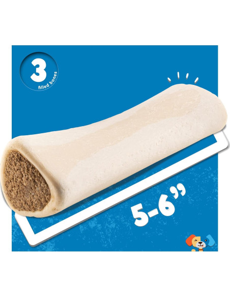 Huesos Rellenos para Perros Jack&Pup 5-6" - Paquete de 3