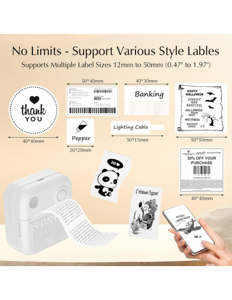 Impresora Térmica de Etiquetas CREECHWA D Portátil Bluetooth 200dpi Impresora Térmica de Etiquetas CREECHWA D Portátil Bluetooth 200dpi