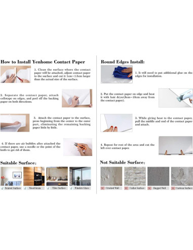 Papel Contacto Autoadhesivo YENHOME 61x299 cm Acero Inoxidable Plateado