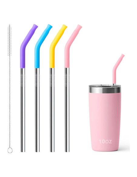 Popotes Cortos Reutilizables Snowfall de Acero Inoxidable 17.78 cm