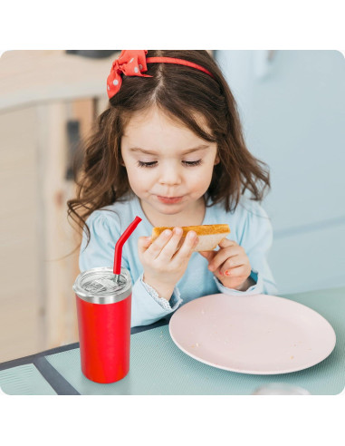 Popotes Cortos Reutilizables Snowfall de Acero Inoxidable 17.78 cm