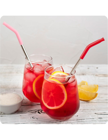 Popotes Cortos Reutilizables Snowfall de Acero Inoxidable 17.78 cm