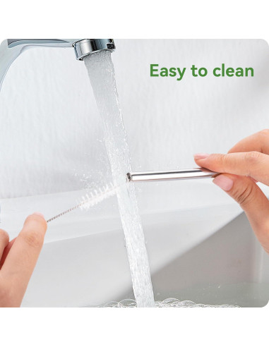 Popotes Cortos Reutilizables Snowfall de Acero Inoxidable 17.78 cm