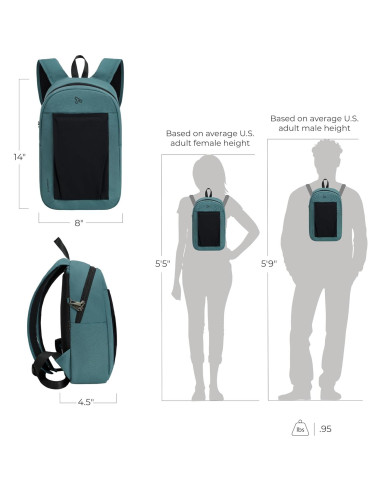 Mochila Antirrobo Travelon Pequeña 7.25L Azul Pizarra