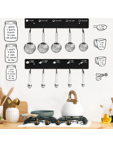 Soporte Colgante de Tazas y Cucharas Medidoras SoeKoa