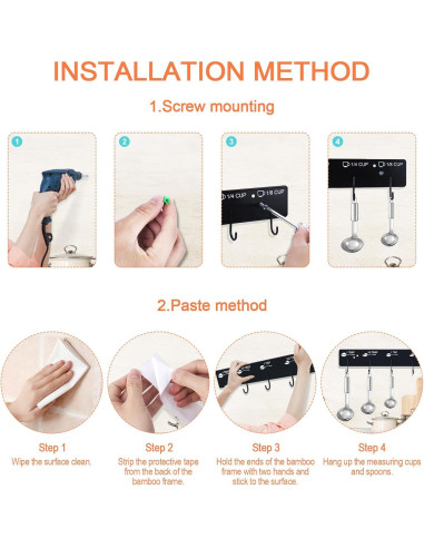 Soporte Colgante de Tazas y Cucharas Medidoras SoeKoa