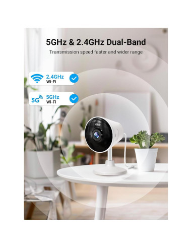 Cámara de Seguridad Rocktone 1080P WiFi Doble Banda con Audio