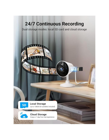 Cámara de Seguridad Rocktone 1080P WiFi Doble Banda con Audio