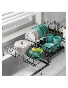 Escurridor de Platos Grande SILUB Negro Expandible 40.6-62 cm