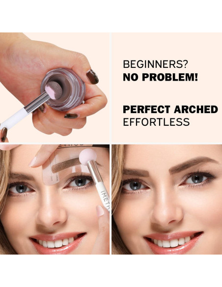 Kit de Sello de Cejas iMethod - Plantillas y Pomada Marrón Oscuro
