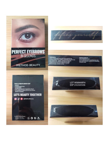 Kit de Sello de Cejas iMethod - Plantillas y Pomada Marrón Oscuro
