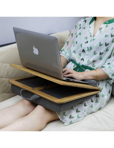 Escritorio Ajustable para Laptop SANJIMO con Cojín de Bambú