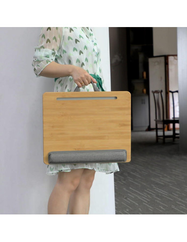 Escritorio Ajustable para Laptop SANJIMO con Cojín de Bambú