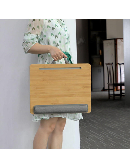 Escritorio Ajustable para Laptop SANJIMO con Cojín de Bambú