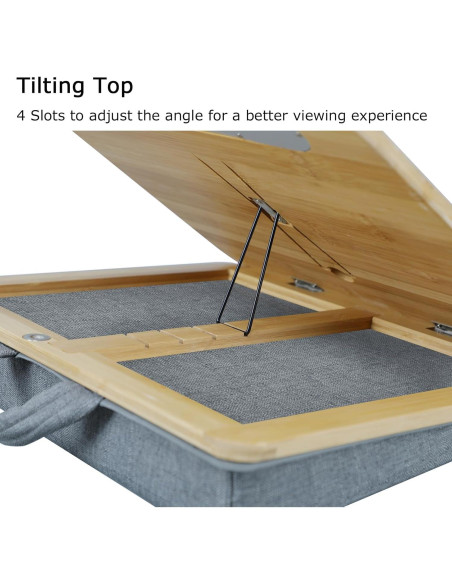 Escritorio Ajustable para Laptop SANJIMO con Cojín de Bambú