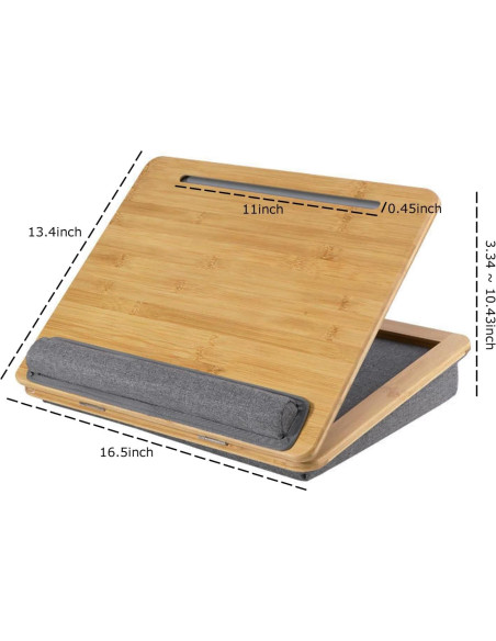 Escritorio Ajustable para Laptop SANJIMO con Cojín de Bambú