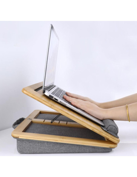 Escritorio Ajustable para Laptop SANJIMO con Cojín de Bambú