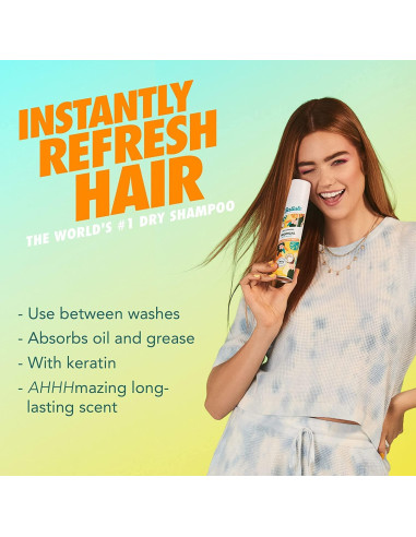 Champú Seco Batiste Tropical 190 g - Refresca y Absorbe Aceite