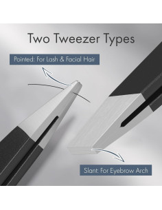 Juego de Pinzas de Precisión 2 Piezas Acero Inoxidable Negro 2