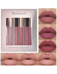 Set de 6 Labiales Líquidos Mate y Lápiz Labial BestLand 2