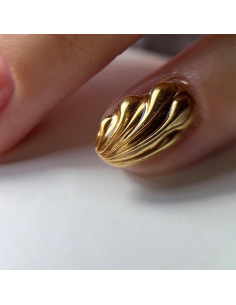 Uñas Postizas Cortas Almendra Doradas NEWSPIED 24 Pcs 2