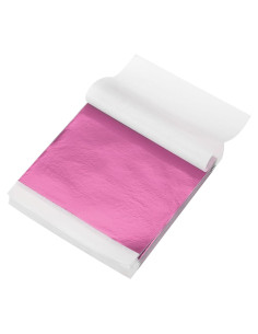 Hojas de Oro Imitación MECCANIXITY 400 Pcs 14x14cm Rosa