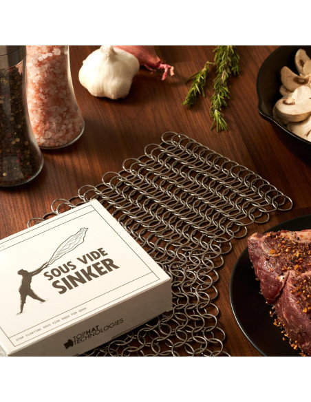 Pesas Sous Vide TopHat 0.54 kg Acero Inoxidable Clips