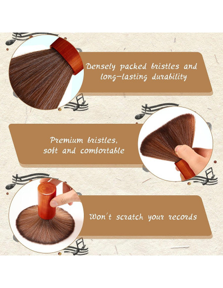 Kit de 3 Cepillos de Limpieza de Discos de Vinilo Ziliny