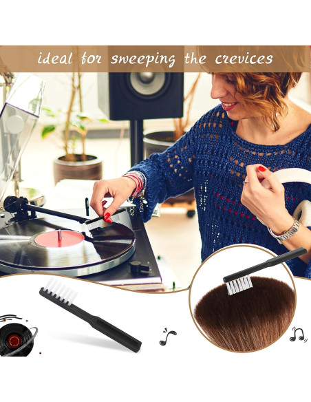 Kit de 3 Cepillos de Limpieza de Discos de Vinilo Ziliny