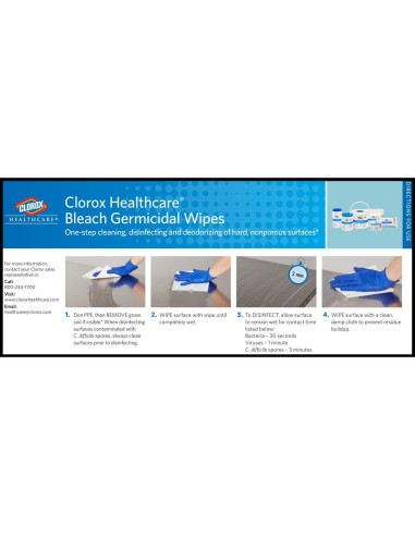Toallitas Germicidas Clorox Healthcare 20 Unidades 17.15x22.86cm