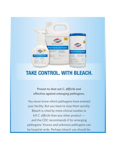 Toallitas Germicidas Clorox Healthcare 20 Unidades 17.15x22.86cm