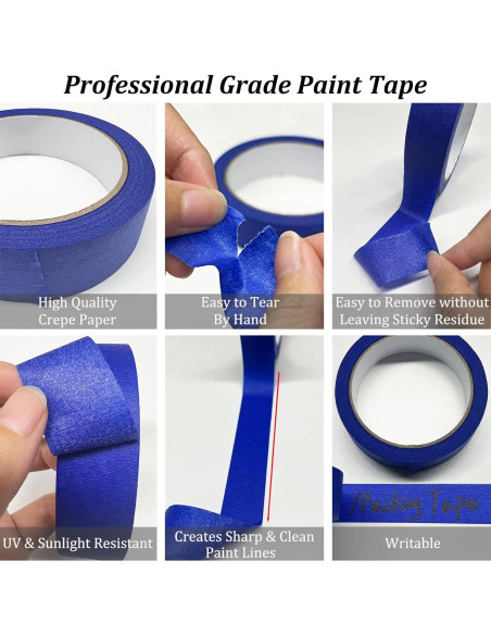 Cinta de Pintor Azul Smaring 4 Rollos 2.4cm x 20.1m Sin Residuo