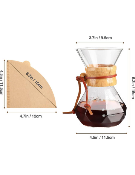 Cafetera de Goteo Puricon 425 ml con 40 Filtros de Papel