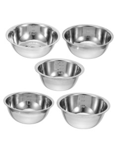 Juego de 5 Cuencos de Mezcla Acero Inoxidable Zerodeko