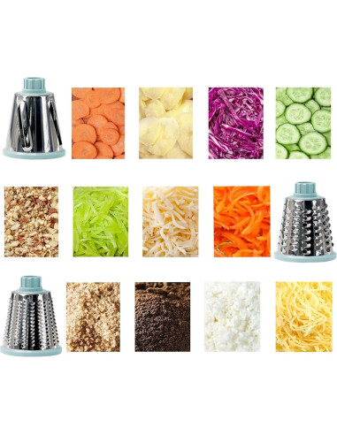 Rallador de Queso Rotatorio GOTOSOBAY con Mango y 3 Cuchillas