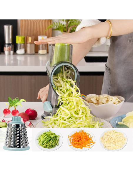 Rallador de Queso Rotatorio GOTOSOBAY con Mango y 3 Cuchillas