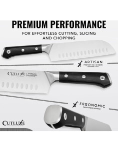 Cuchillo Santoku Cutluxe 17.78 cm Acero Alto Carbono Ergonomico 2